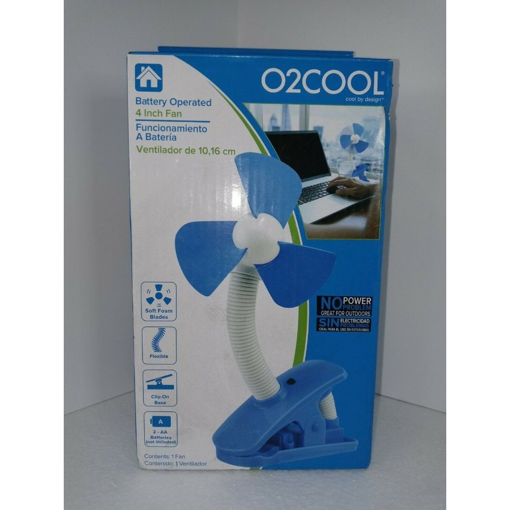 O2 Cool By Design  1 Fan Color Blue New - Picture 3 of 6